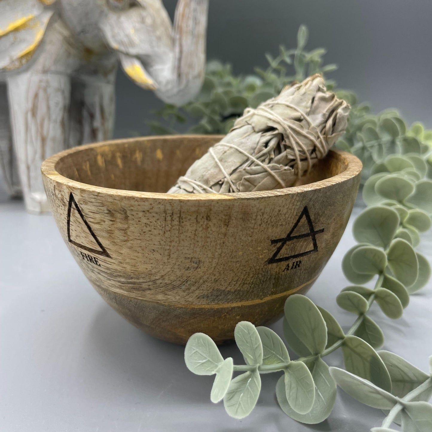 Wooden Smudge & Ritual Offerings Bowl | The Four Elements | 1