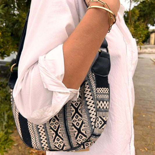 Jacquard Hobo Bag | Grey Metro | Threads of Stillness | 1