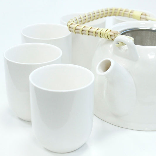 Herbal Teapot Set – Classic White | Gift of Purity & Peace | 2