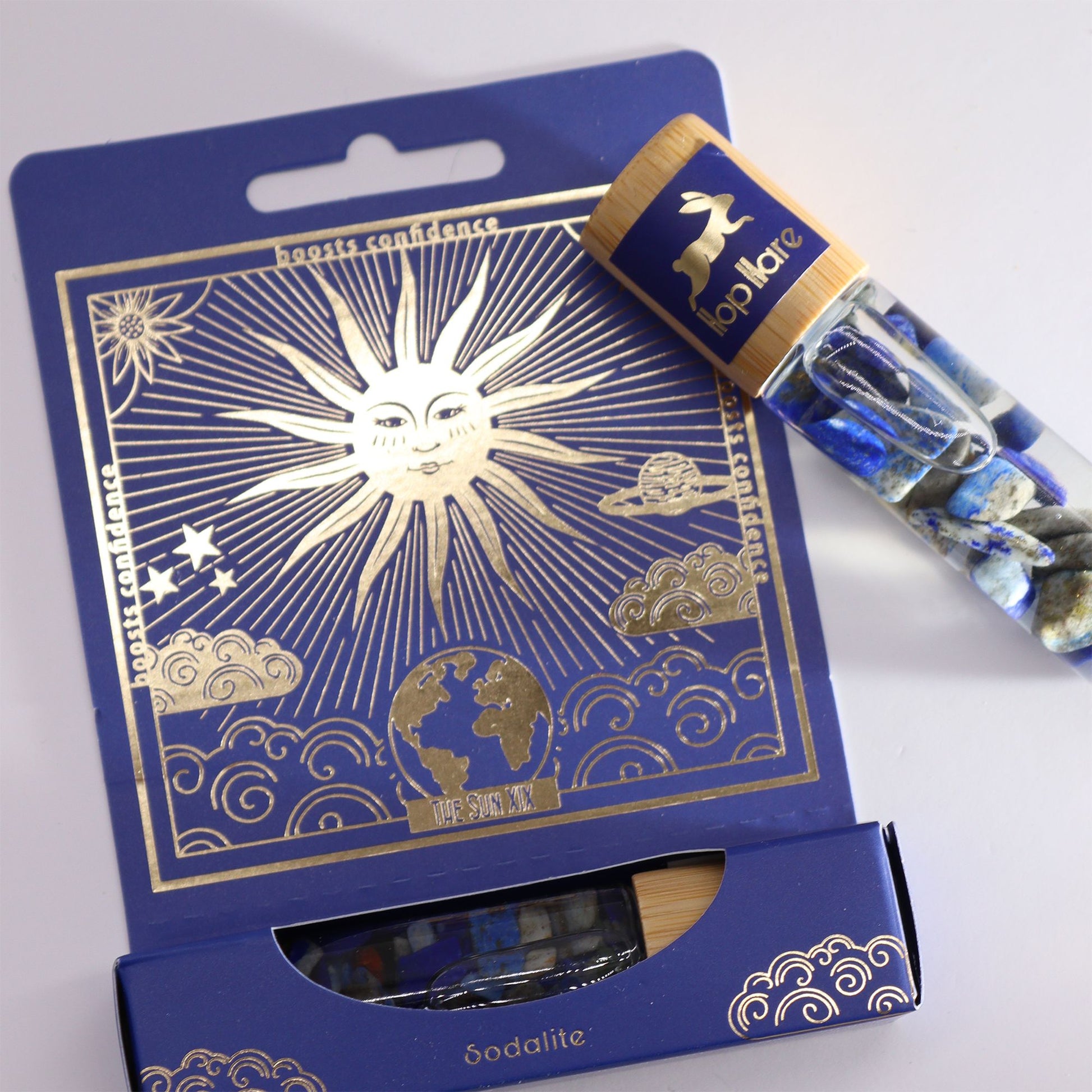 The Sun Tarot Gemstone Oil Roll-On | Sodalite & Botanical Blend for Confidence & Joy | 1