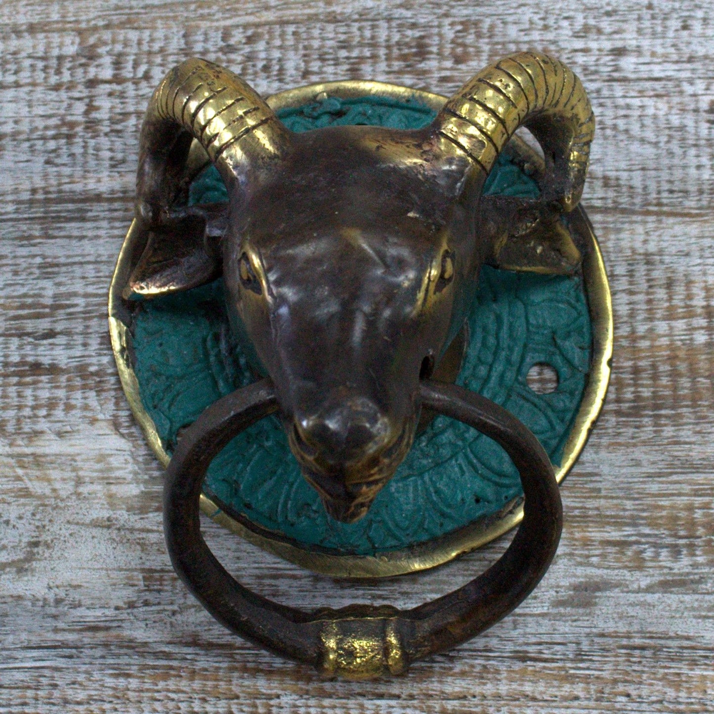 Brass Door Knocker – Ram’s Head | Strength, Protection & Timeless Craft | 1