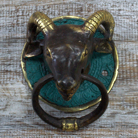 Brass Door Knocker – Ram’s Head | Strength, Protection & Timeless Craft | 1