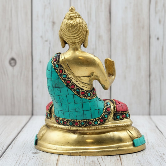 Brass Buddha Figure – Blessing (15 cm) from Rise & Sage – Peace, Compassion & Sacred Presence