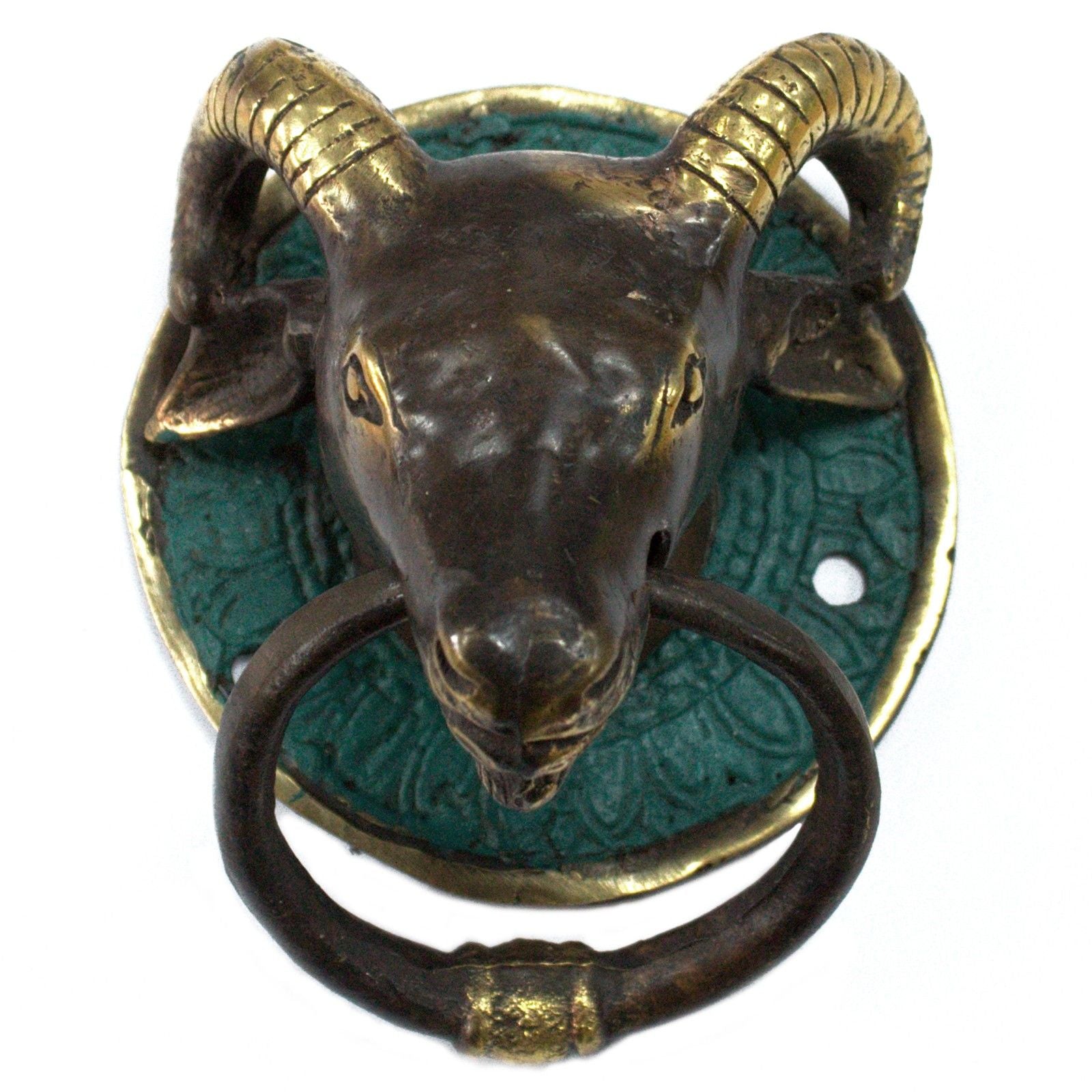 Brass Door Knocker – Ram’s Head | Strength, Protection & Timeless Craft | 3