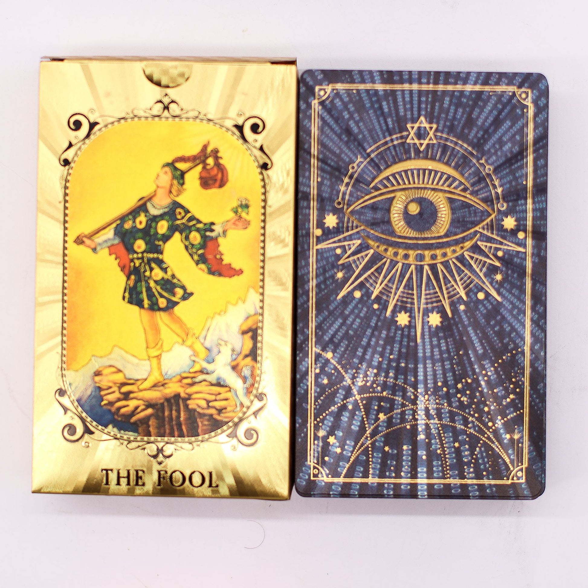All Seeing Eye Tarot | Blue & Gold Foil Deck & Booklet | Intuition & Inner Vision | 3