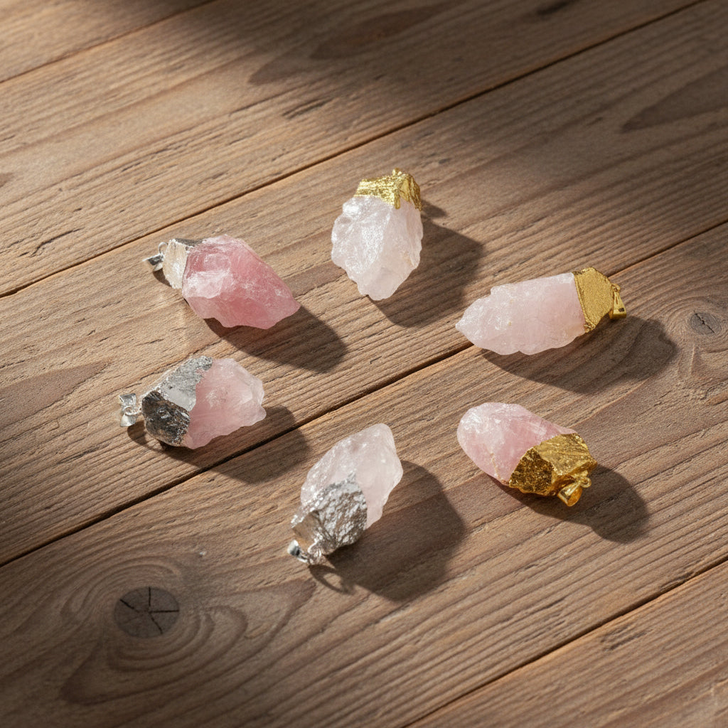 Gemstone Pendants 6 assorted | Rose Quartz | Love & Light | 1