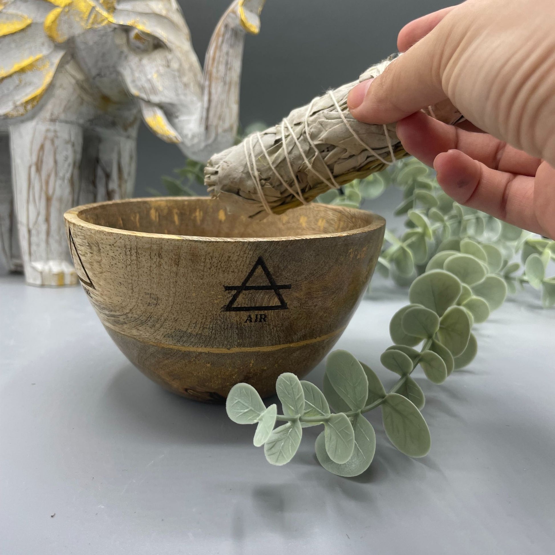 Wooden Smudge & Ritual Offerings Bowl | The Four Elements | 3