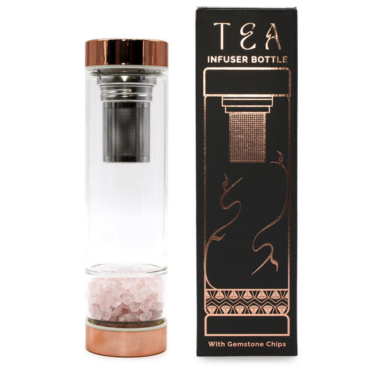 Crystal Tea Infuser Bottle with Rose Quartz | Love & Harmony | 1