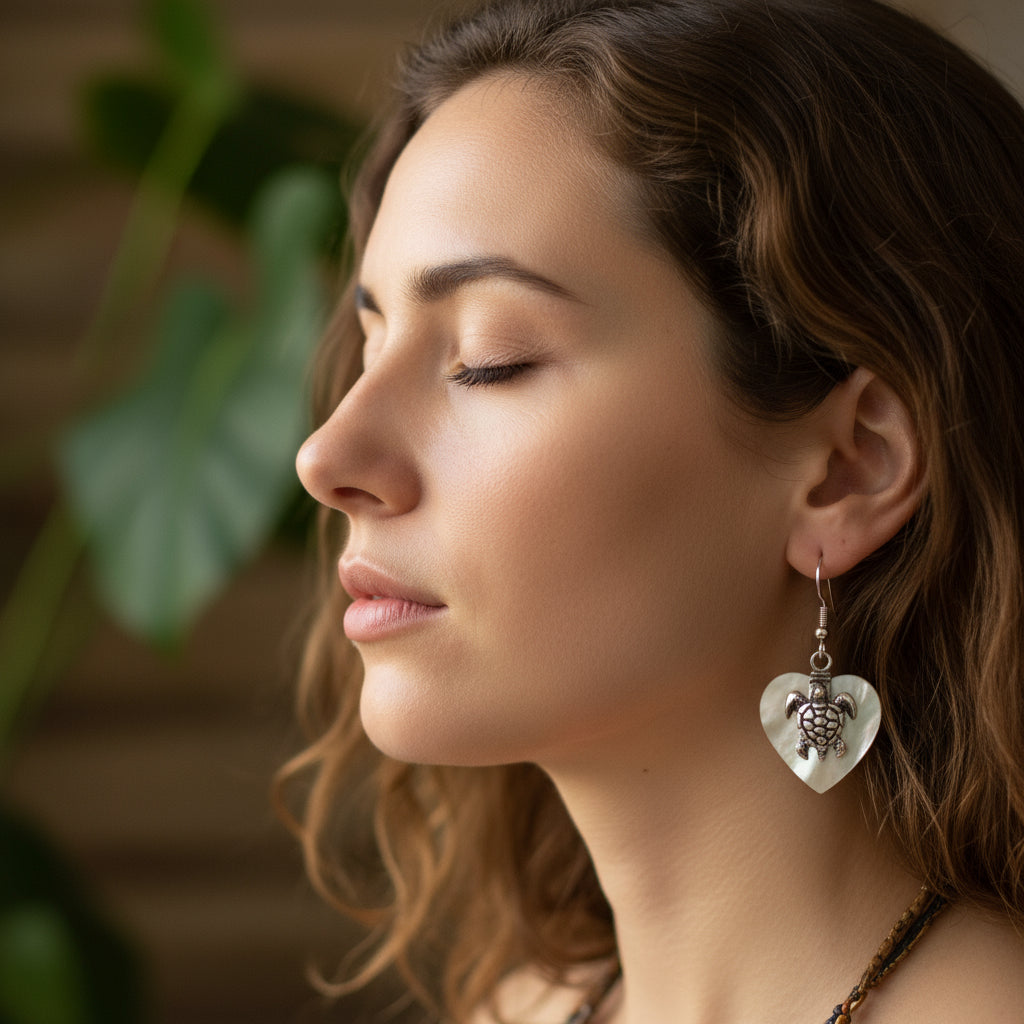 Shell & Silver Earrings | Sea Turtle | Wisdom of the Waves | 1