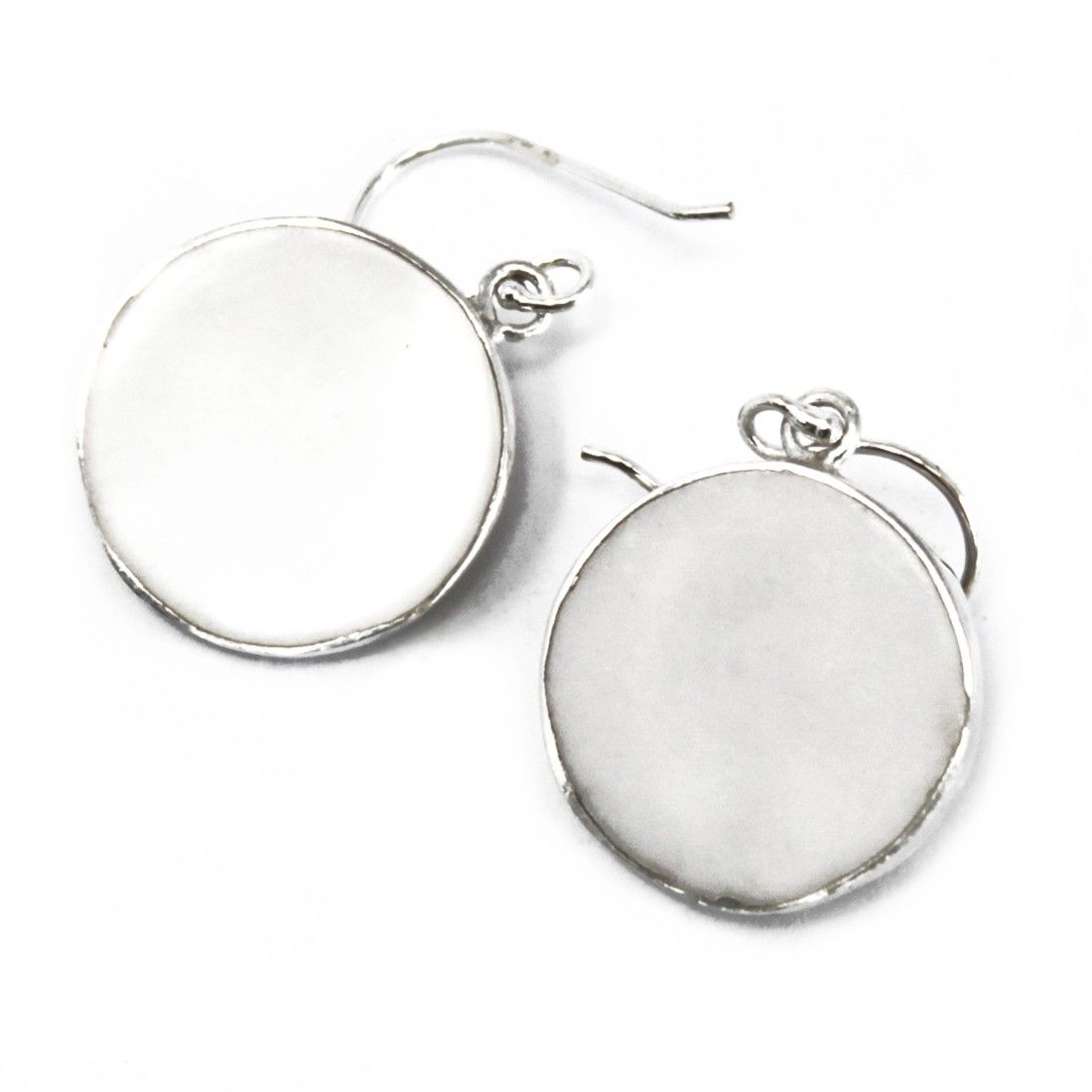 Silver Earrings | Tree of Life | Mother of Pearl Light | 2