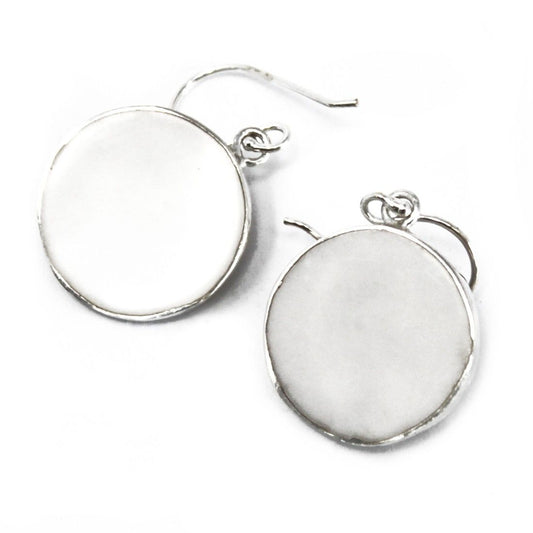 Silver Earrings | Tree of Life | Mother of Pearl Light | 2