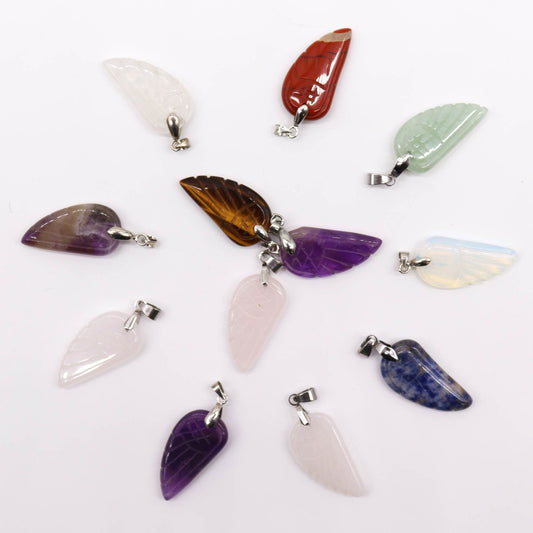 Gemstone Angel Wing Pendants | 12 Assorted | Guidance & Grace | 1
