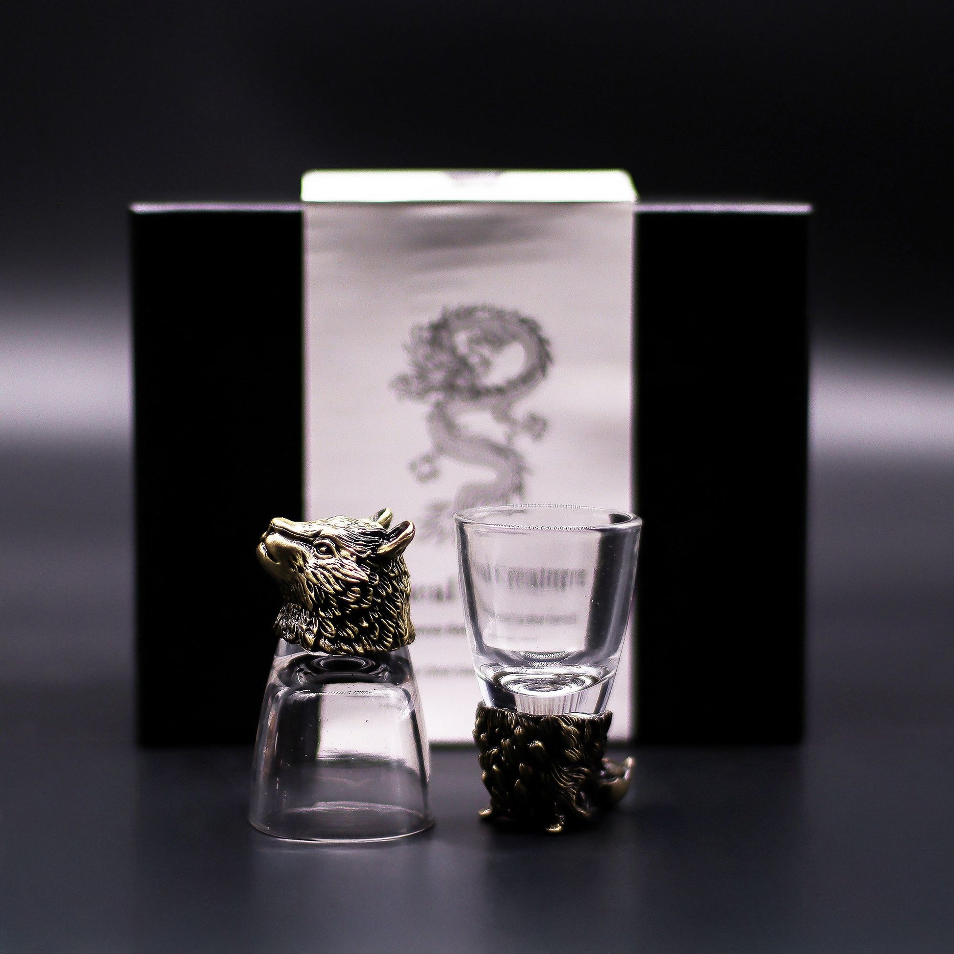 Set of Six Wild Forest Creature Shot Glasses | Antique Bronze Gift Collection (50ml) | 9