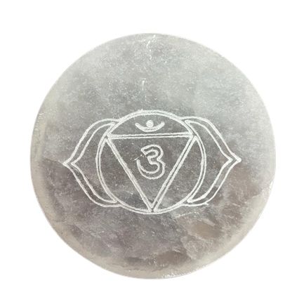 Chakra Selenite Charging Plates | Set of 7 | Cleansing & Alignment | 9