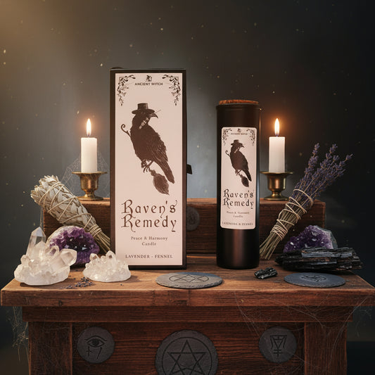Ancient Witch Ritual Candle | Raven’s Remedy | Peace & Protection | 1