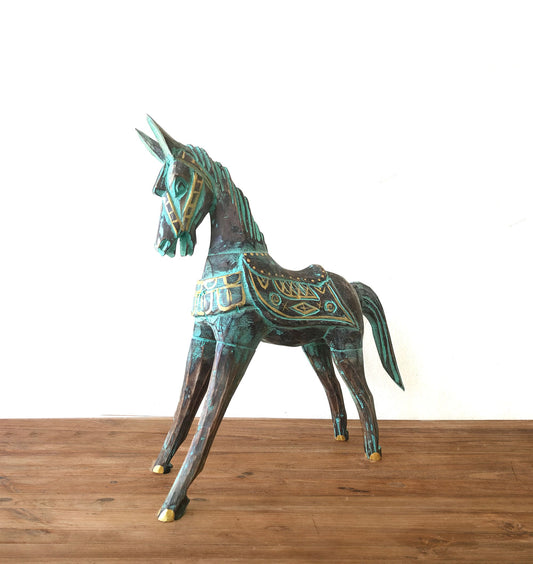Hand-carved gold and turquoise horse | Strength, Spirit & Timeless Craft | 2