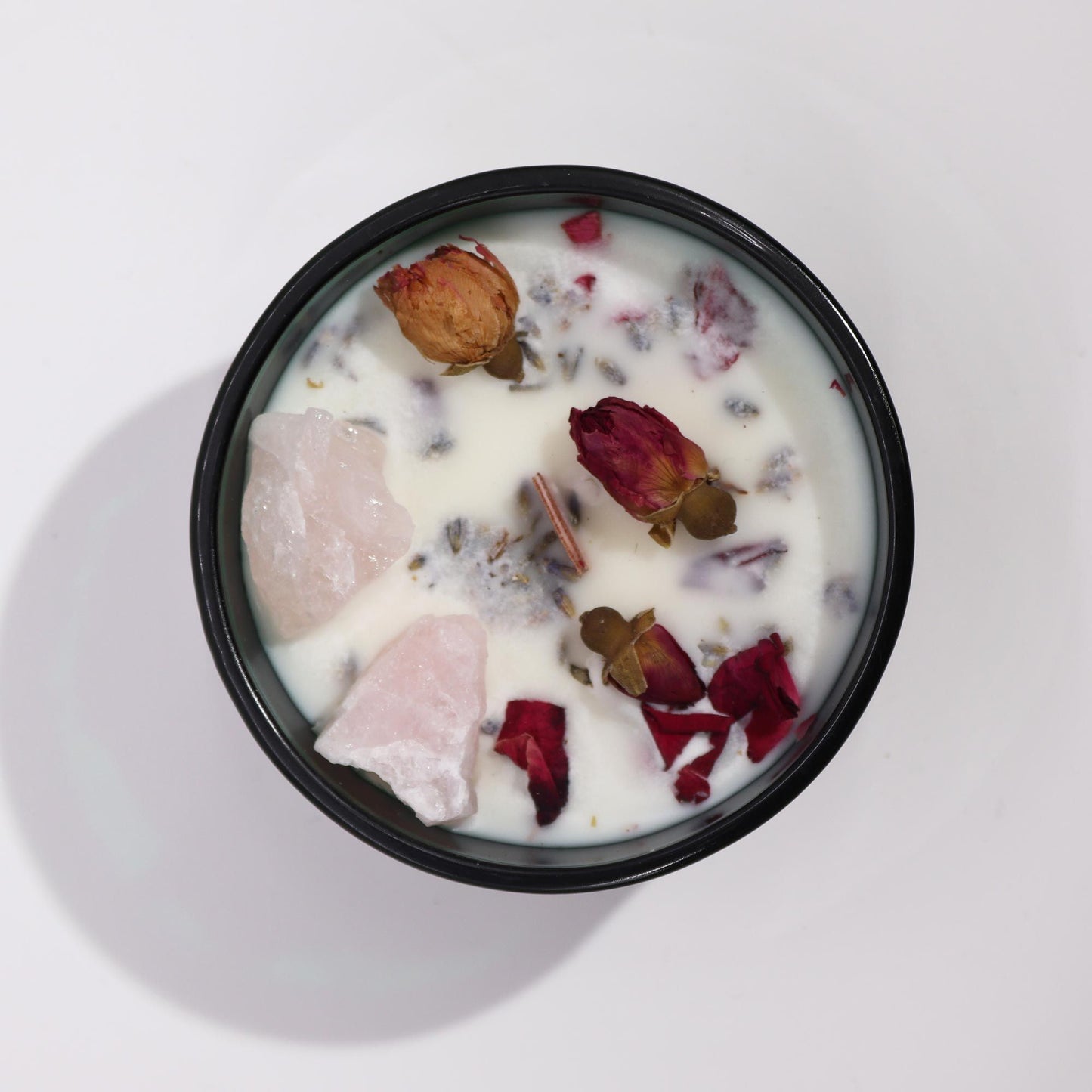 Hop Hare Crystal Magic Flower Candle – The Lovers | Rose Quartz & Rose Meadow | 3