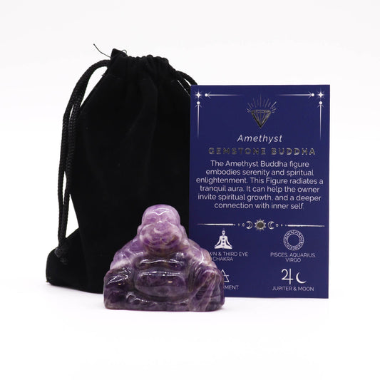 Gemstone Large Buddha – Amethyst | Peace, Wisdom & Spiritual Calm