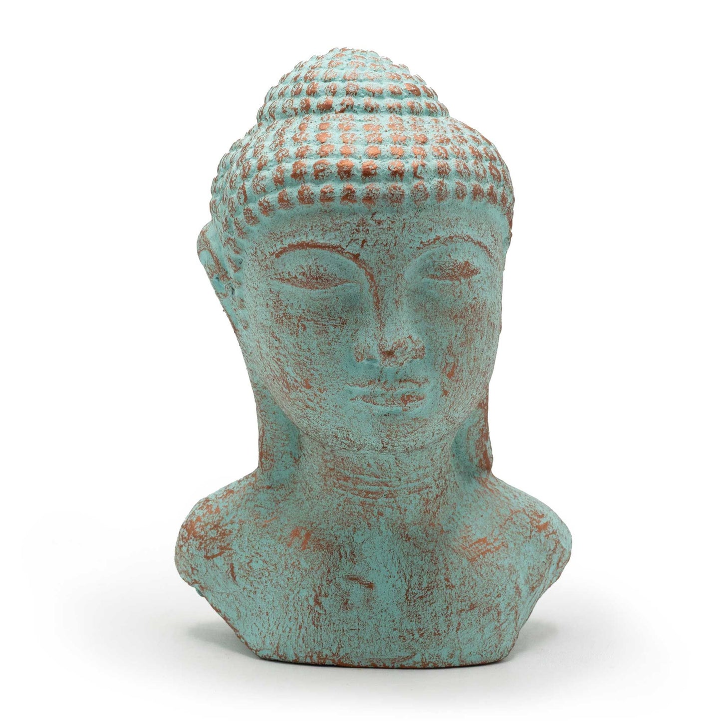 Tranquility Buddha Head – Green Copper | Calm, Strength & Spiritual Grace | 3