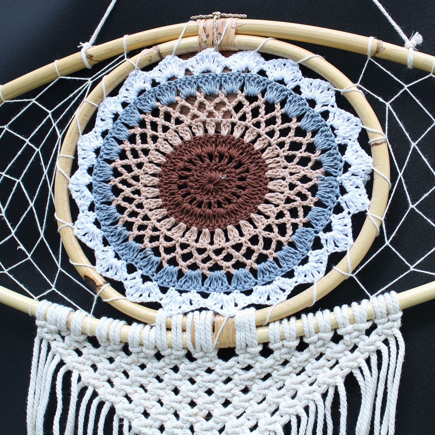 Protection Dream Catcher – Large Macramé Evil Eye | Woven Blessings of Safety & Light | 2