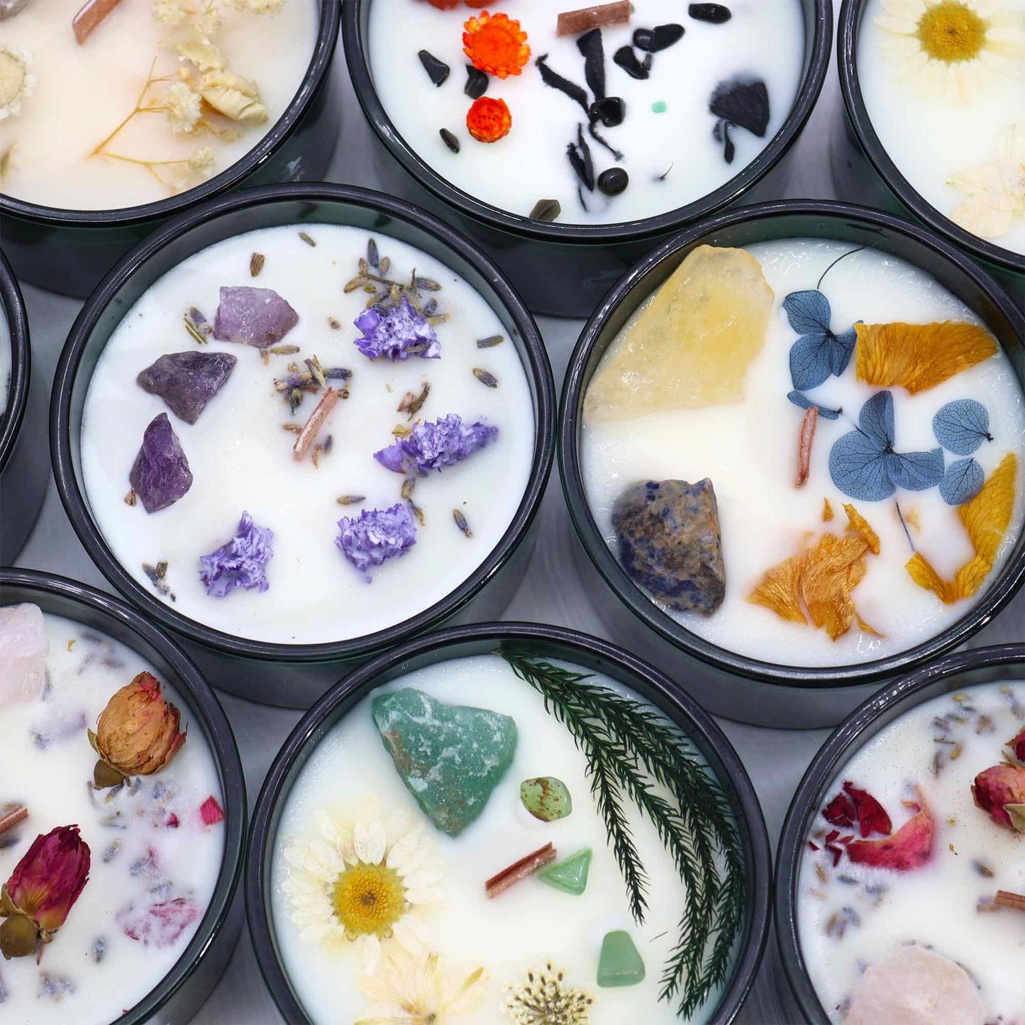 Hop Hare Crystal Magic Flower Candle – The Moon | Amethyst & Lavender Hills | 5