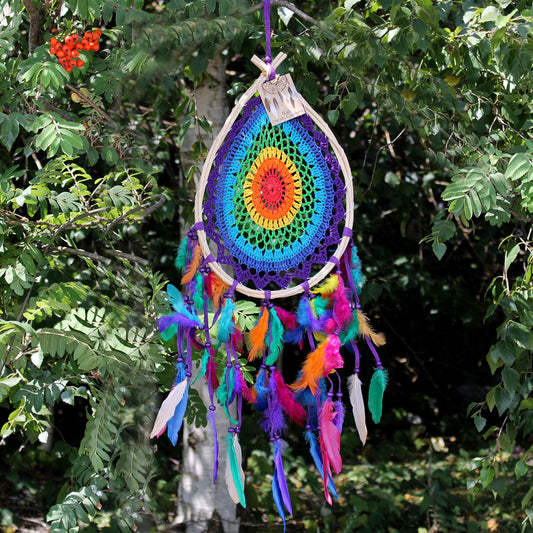 Bali Dream Catcher – Large Multi Teardrop | Protection, Colour & Sacred Craft | 1