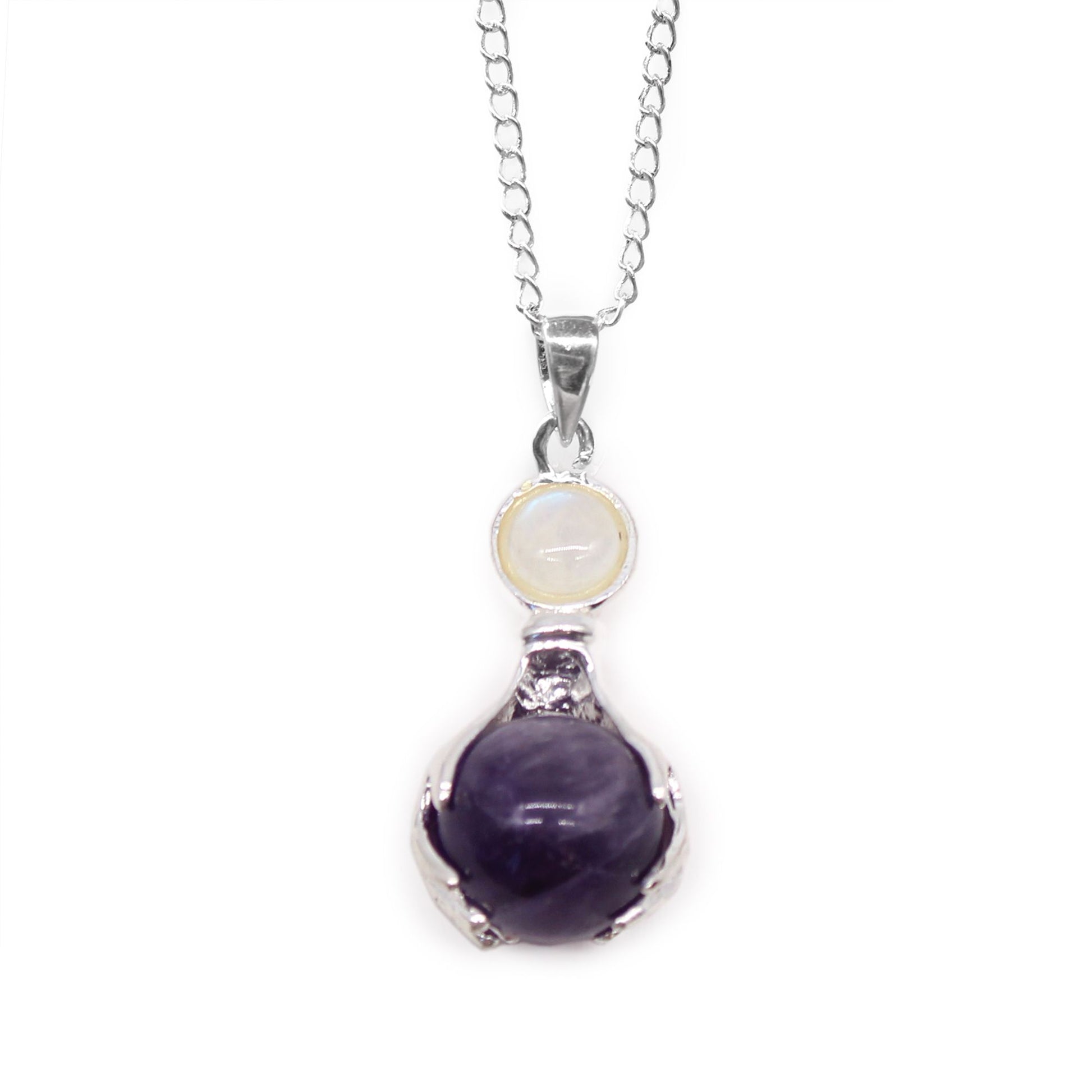 Gemstone Healing Hands Pendant | Amethyst | Protection & Peace | 1