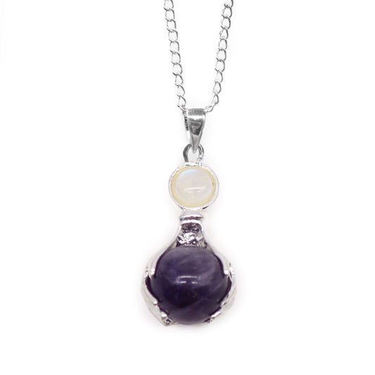 Gemstone Healing Hands Pendant | Amethyst | Protection & Peace | 1