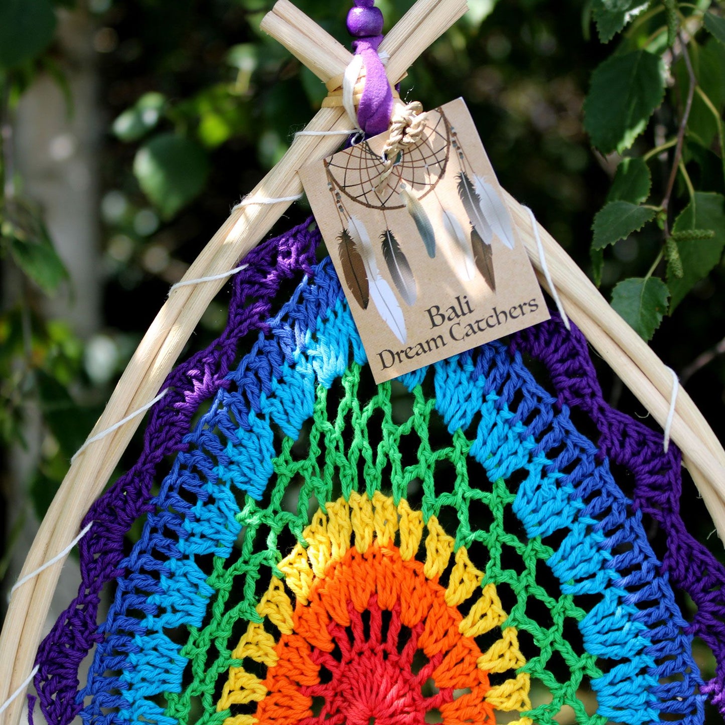Bali Dream Catcher – Large Multi Teardrop | Protection, Colour & Sacred Craft | 2