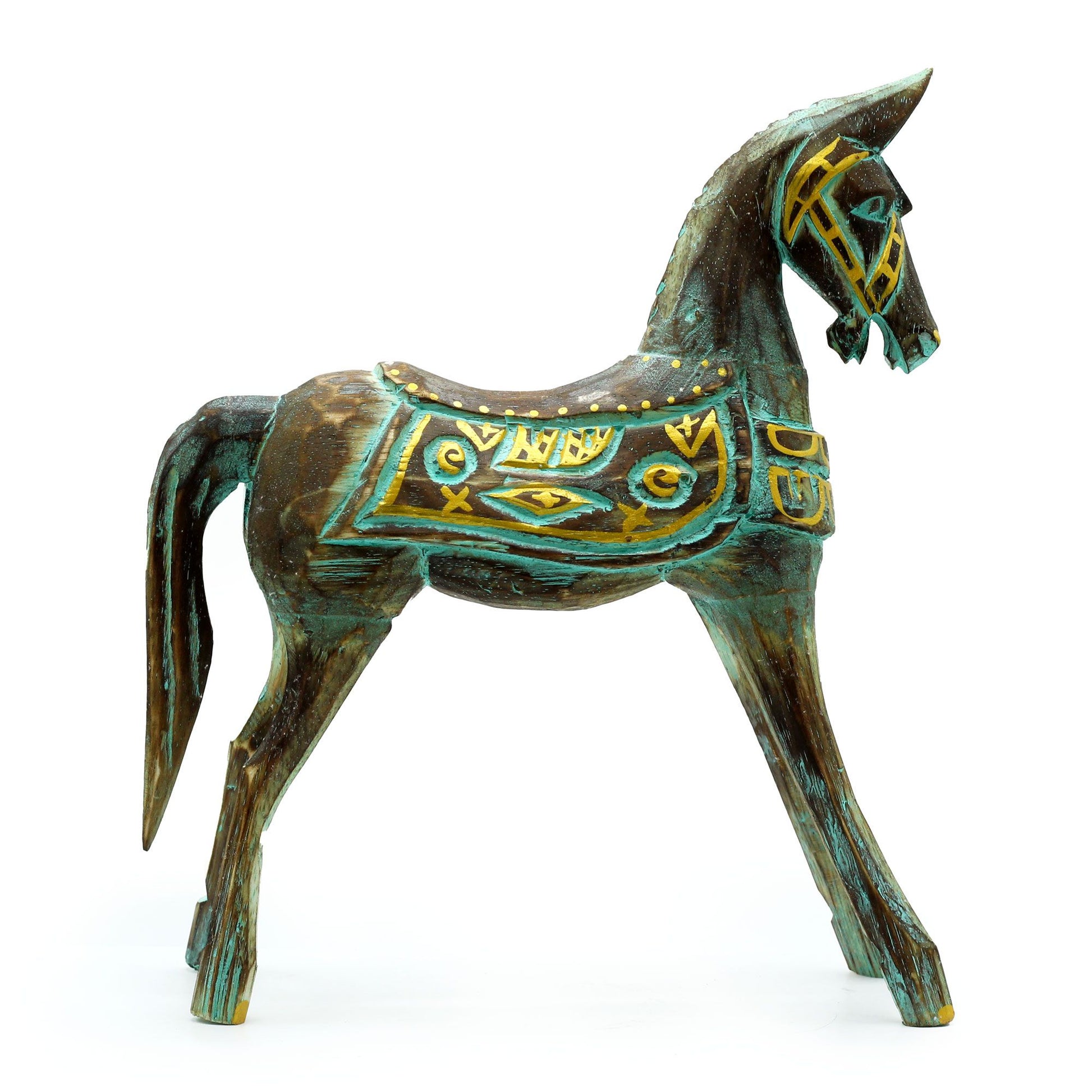 Hand-carved gold and turquoise horse | Strength, Spirit & Timeless Craft | 4