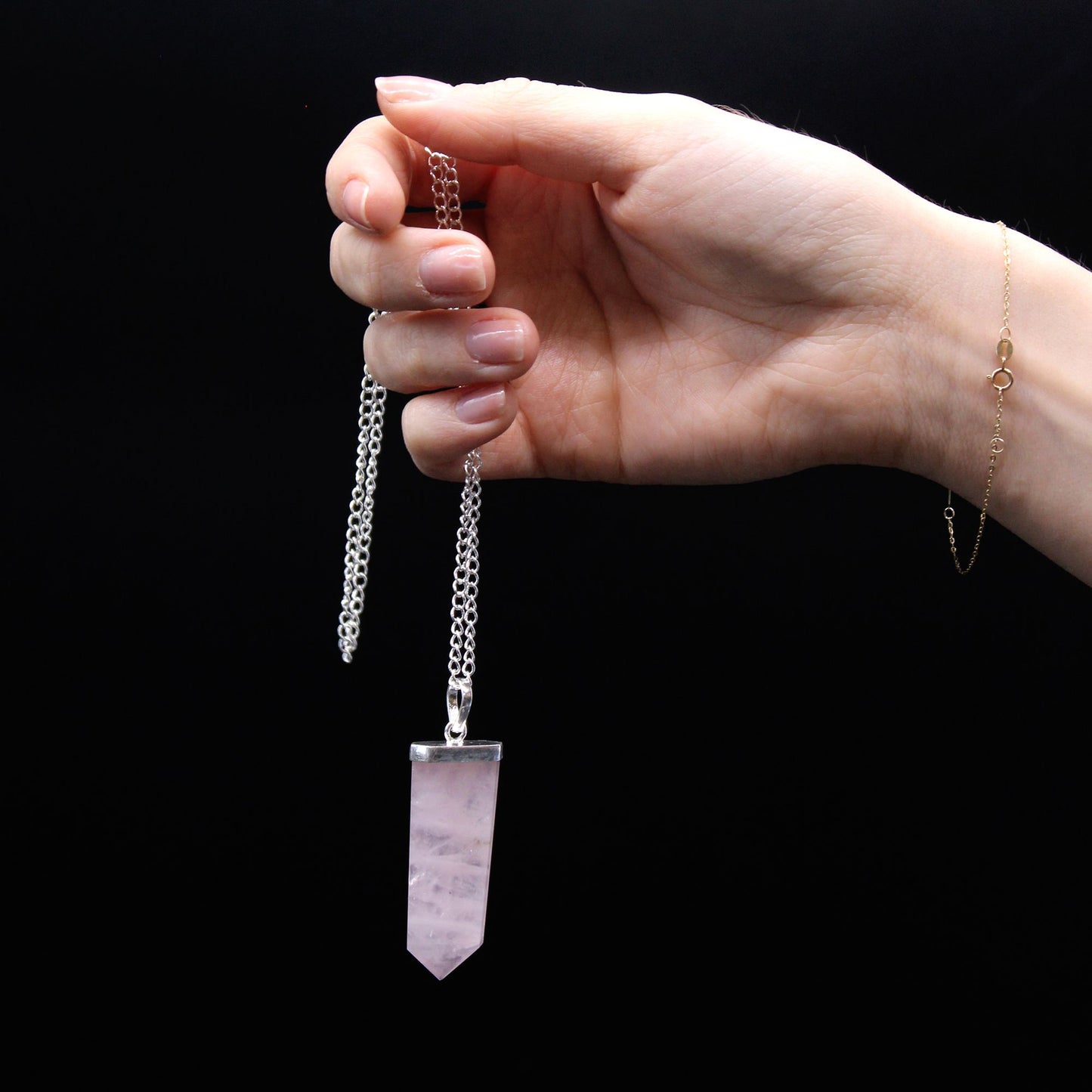 Gemstone Flat Pencil Pendant | Amethyst | Clarity & Protection | 3