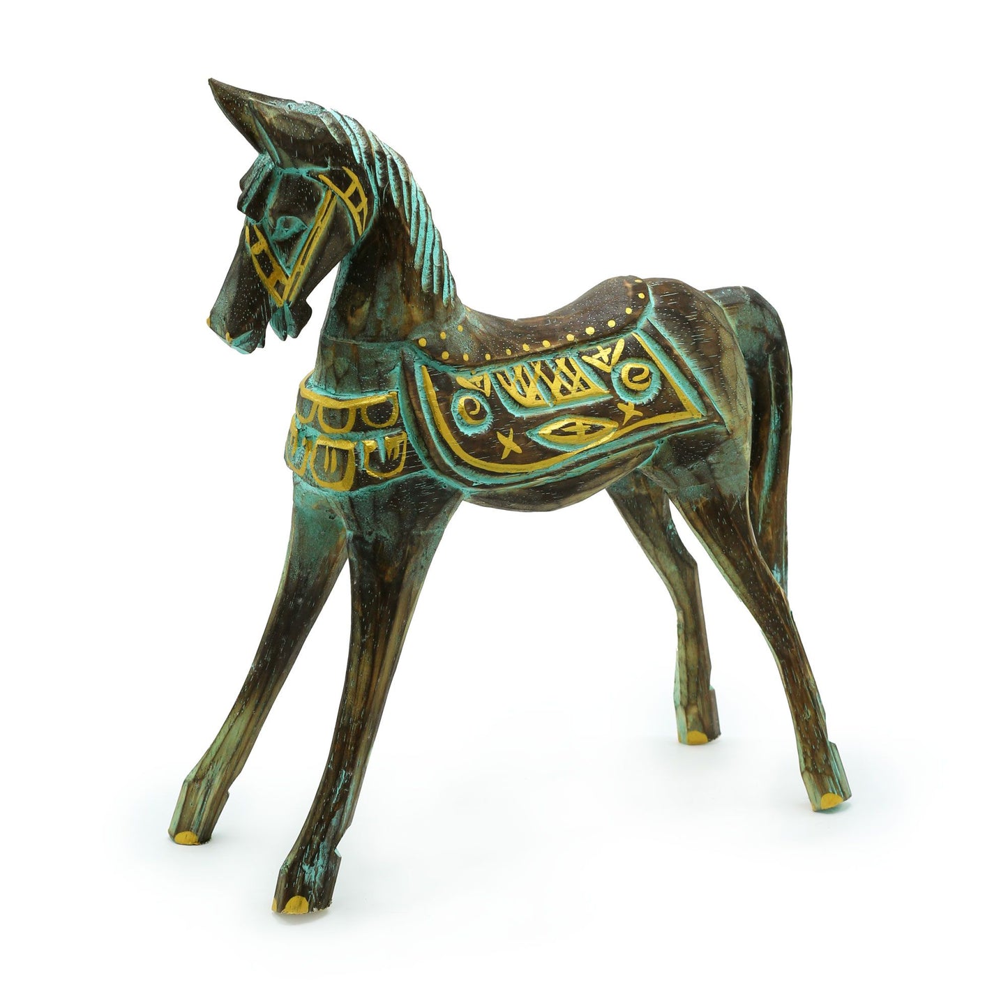 Hand-carved gold and turquoise horse | Strength, Spirit & Timeless Craft | 1