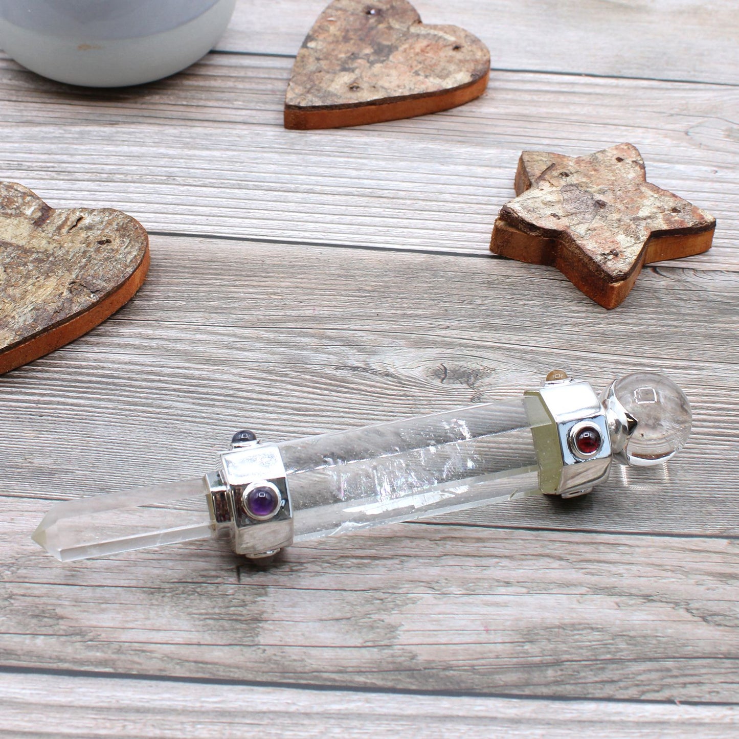 Hexagonal Crystal Healing Wand | Rock Quartz | Clarity & Energy Amplification | 2