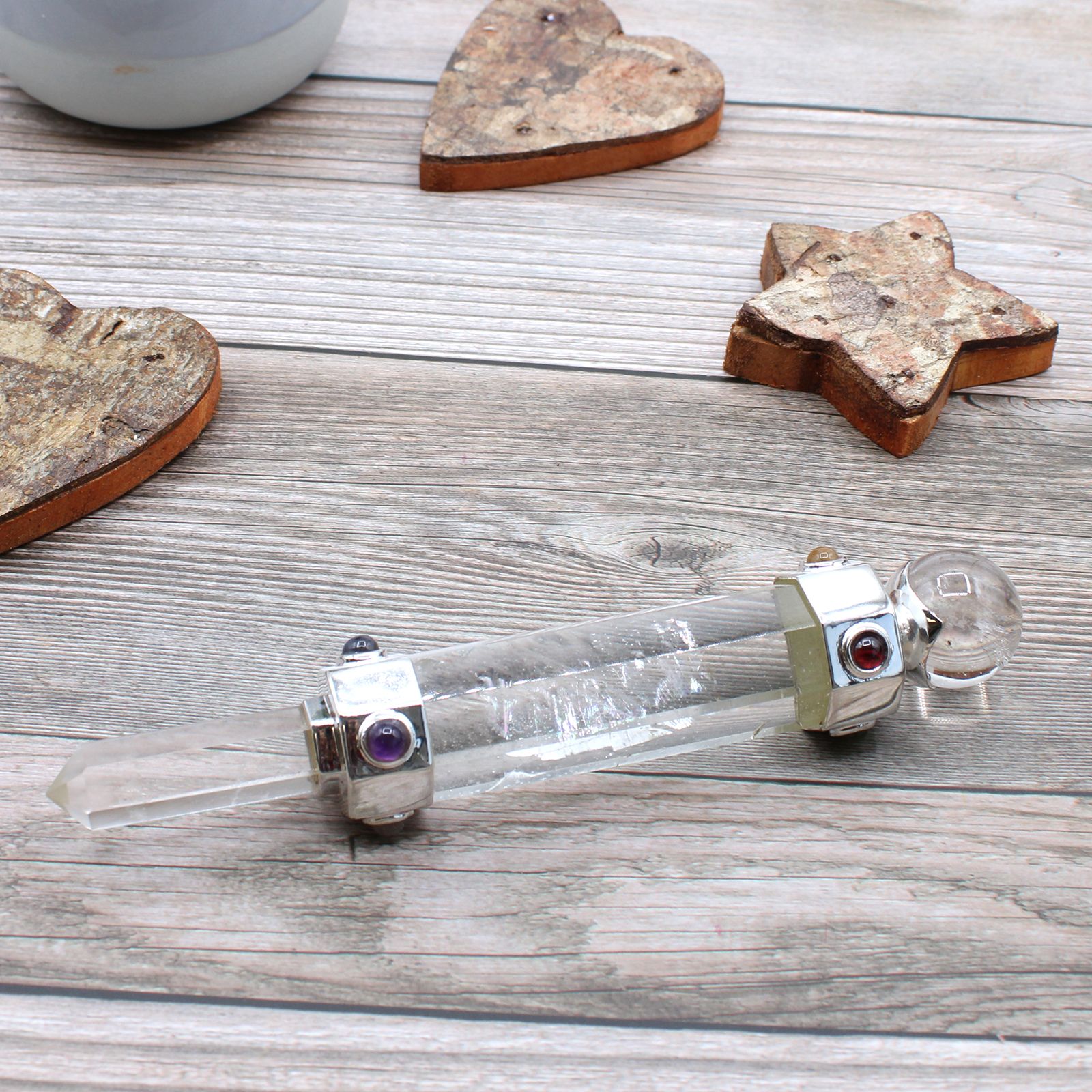 Hexagonal Crystal Healing Wand | Rock Quartz | Clarity & Energy Amplification | 2