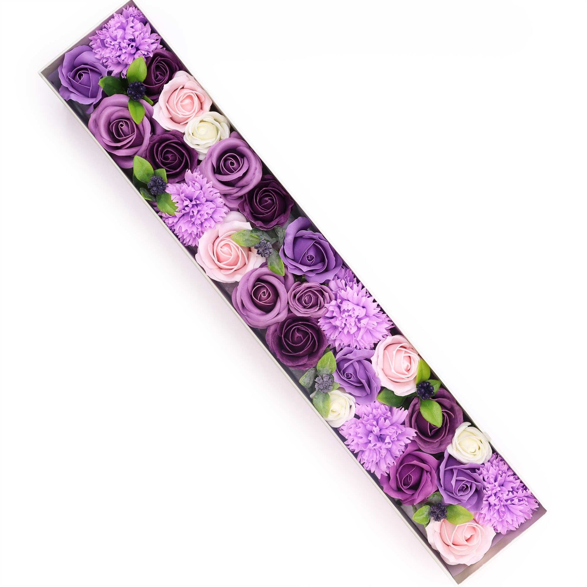 Extra Long Soap Flower Gift Box – Lavender, Rose & Carnation | Gift of Calm & Beauty | 3