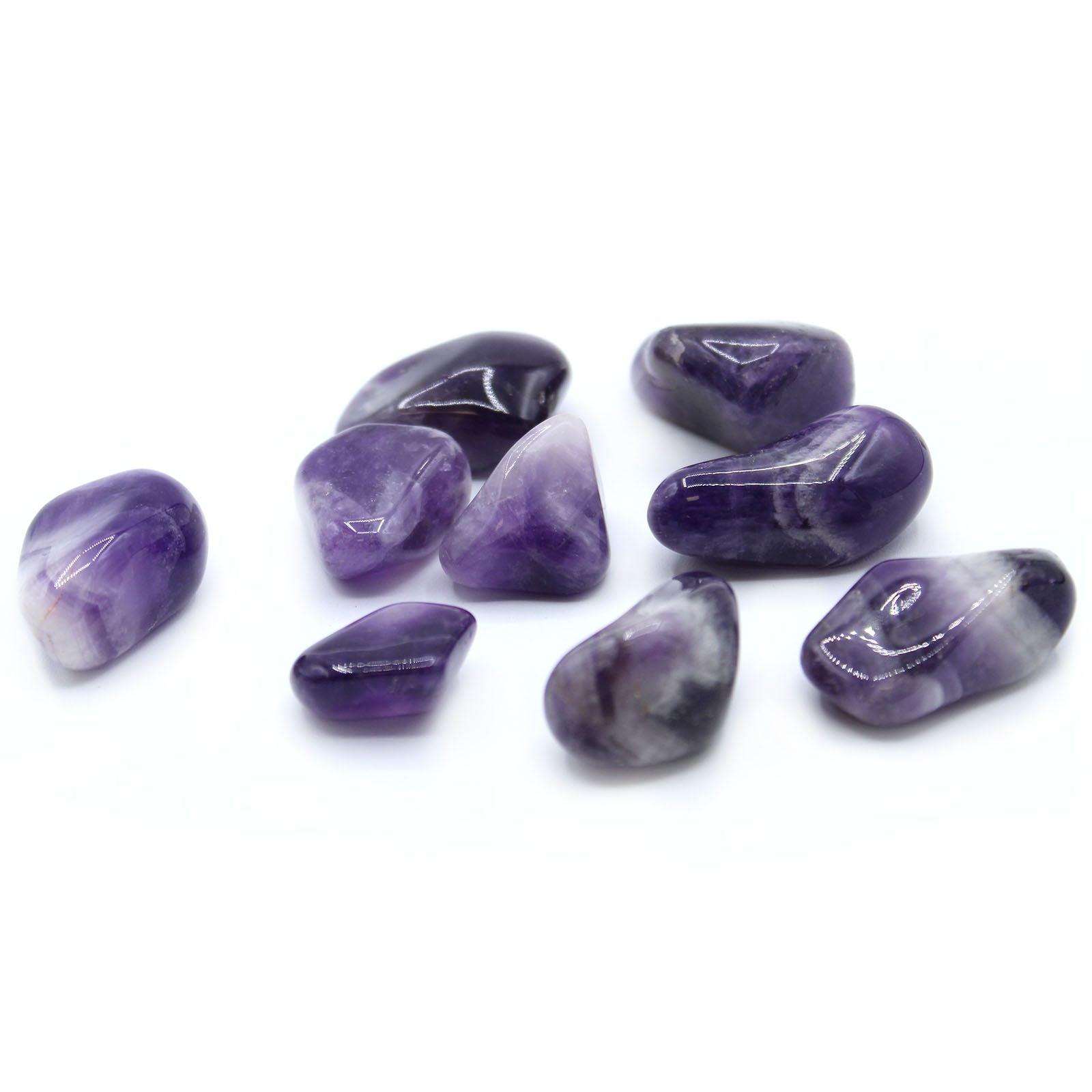 Large Tumble Stones – Amethyst Banded | Calm, Balance & Spiritual Growth