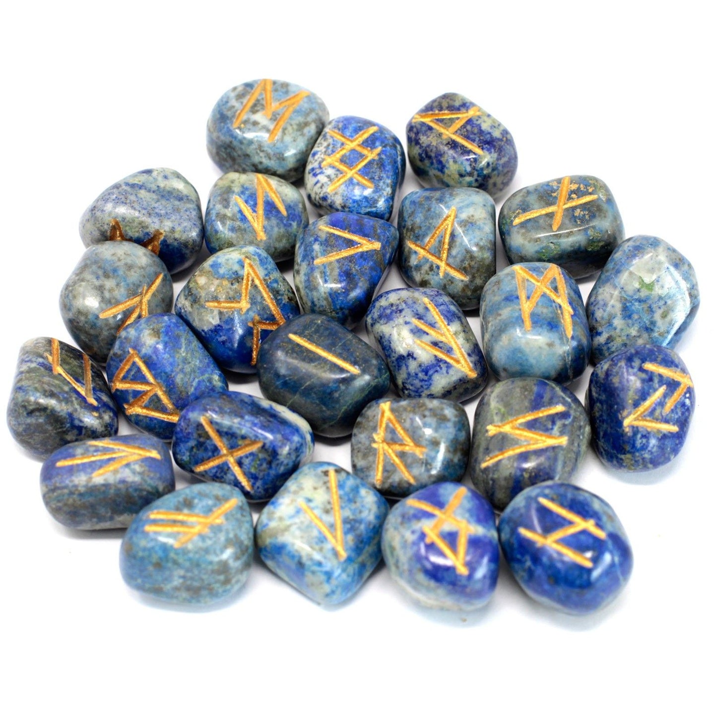 Lapis Rune Stone Set in Pouch | Intuition and Ancient Wisdom | 2