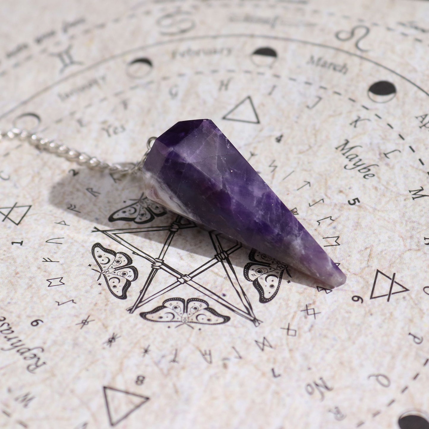 Seduction Spell Incense with Amethyst Pendulum | Mystery, Attraction and Soft Intuition