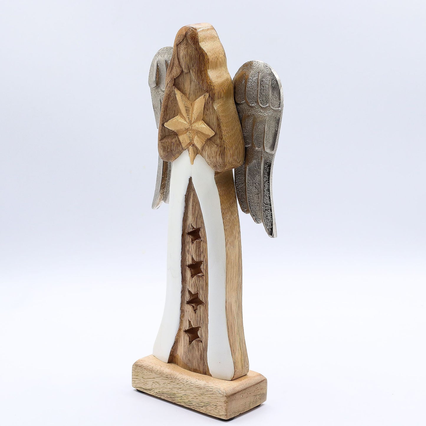 Large Mango Wood Star Angel | Hope & Light | 3