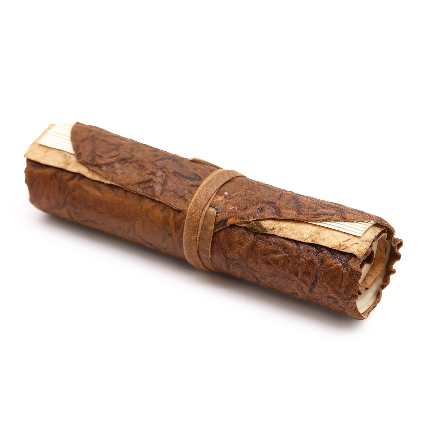 Rolled Leather Travel Notebook – Natural | 96 Pages | Wander, Write & Remember | 2