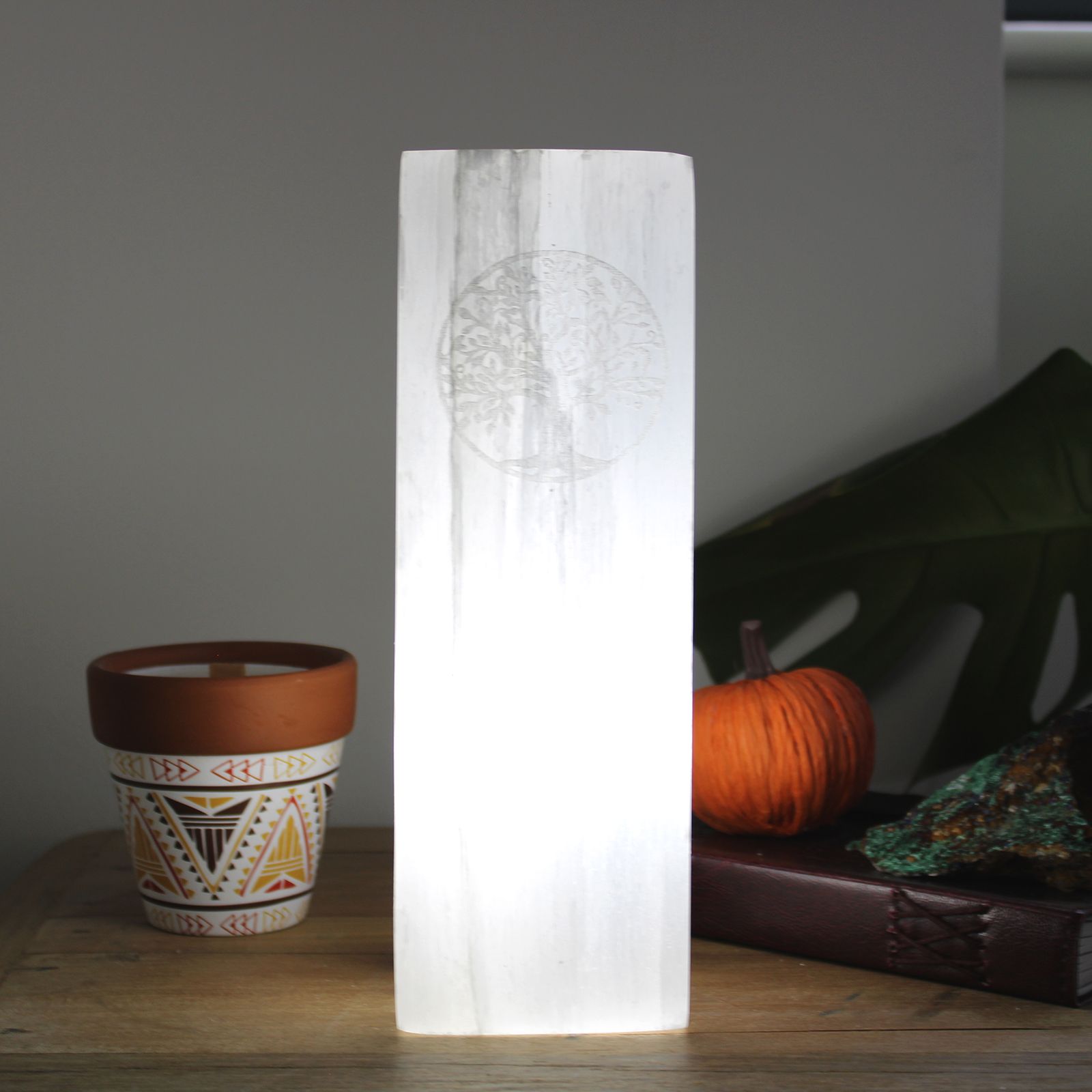 Selenite Block Lamp – Tree of Life | Purity, Peace & Illumination | 1
