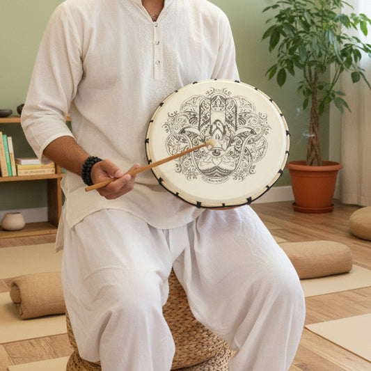 Hamsa Shamanic Drum from Rise & Sage – Rhythm of Protection